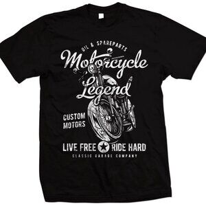 Motorcycle, Motorbike - Motorcycle Legends, Live Free, Ride Hard - Biker T Shirt